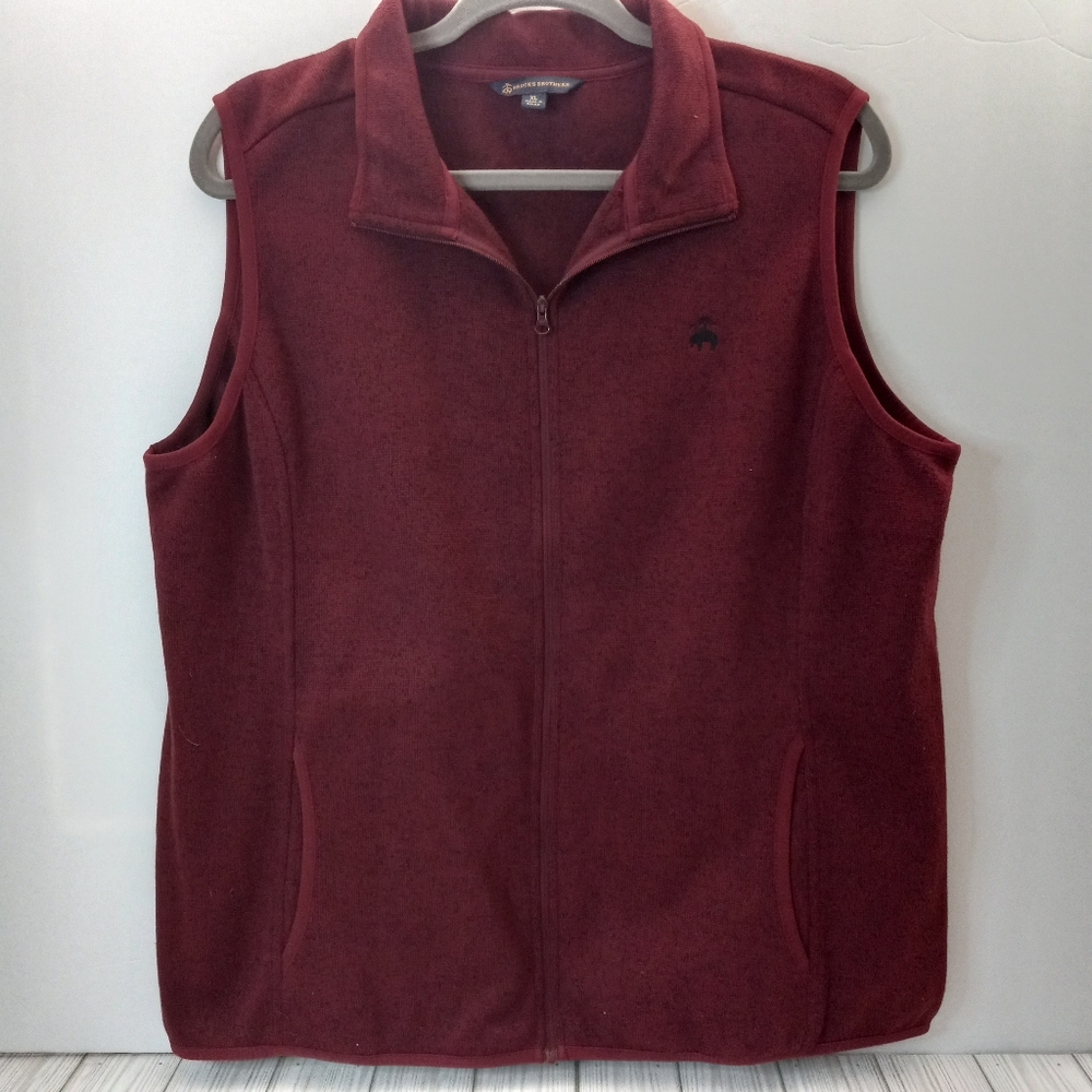 Brooks Brothers Maroon Full Zip Knit Vest